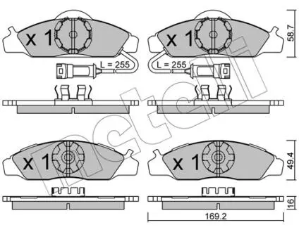 2203680 Тормозные колодки, дисковый тормоз (набор) METELLI підбір по vin на Brocar