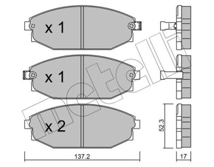 2203630 Тормозные колодки, дисковый тормоз (набор) METELLI подбор по vin на Brocar