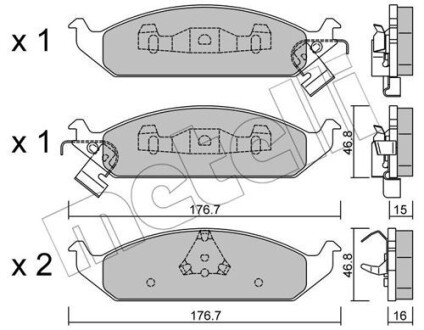 2203550 Тормозные колодки, дисковый тормоз (набор) METELLI підбір по vin на Brocar