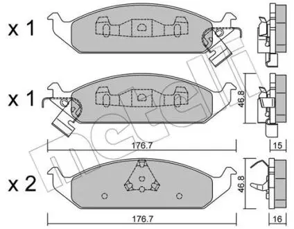 2203550 Тормозные колодки, дисковый тормоз (набор) METELLI подбор по vin на Brocar