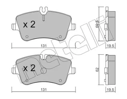 2203420 Колодки гальмівні (передні) MB C-class (W203/CL203/S203)/CLK-class (C209)/SLK-class (R171) 00-11 METELLI підбір по vin на Brocar