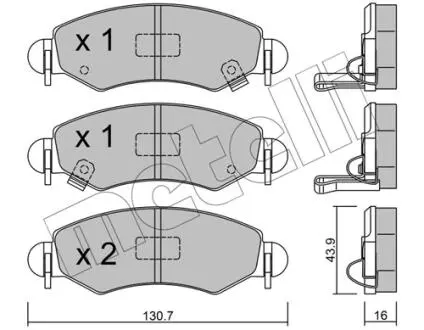 2203391 Тормозные колодки, дисковый тормоз (набор) METELLI подбор по vin на Brocar