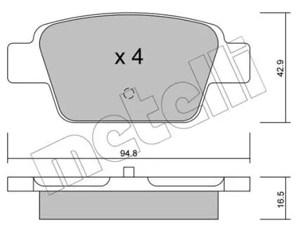 2203230 Колодки гальмівні (задні) Fiat Bravo II 07-14/Stilo 01-08/Linea 07-/Multipla 99-10/Lancia Delta 08- METELLI підбір по vin на Brocar