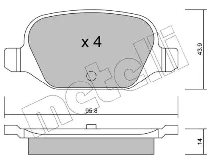 2203240 Колодки гальмівні (задні) Fiat 500/Idea/Panda/Punto 99- METELLI підбір по vin на Brocar