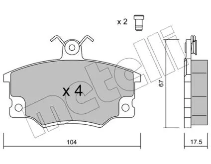 2200301 Колодки тормозные (передние) Fiat Punto/Tipo/Uno 85-99 METELLI подбор по vin на Brocar