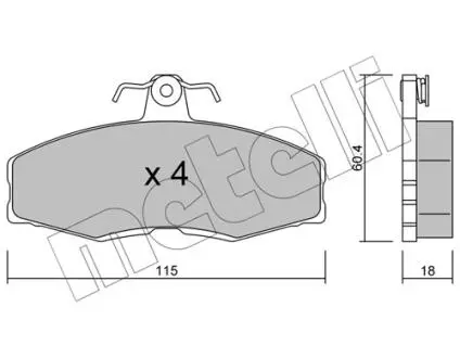 2200390 Колодки тормозные (передние) Ford Sierra 82-86/Skoda Favorit 89-97 METELLI подбор по vin на Brocar