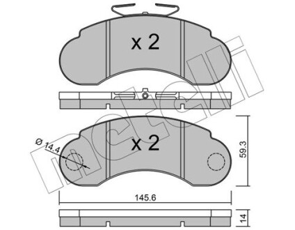 2200550 Тормозные колодки, дисковый тормоз (набор) METELLI подбор по vin на Brocar