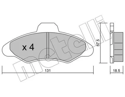 2200710 Колодки тормозные (передние) Ford Escort V/VI 90-00/Orion III 90-93 METELLI подбор по vin на Brocar
