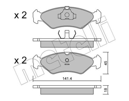 2200730 Тормозные колодки, дисковый тормоз (набор) METELLI подбор по vin на Brocar