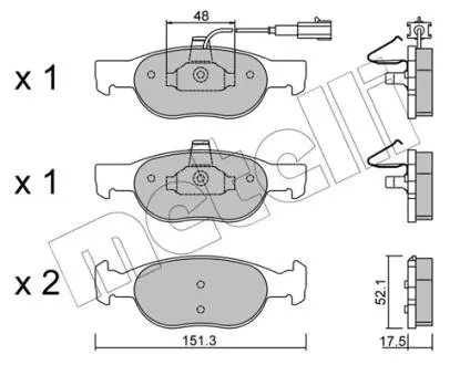 2200790 Колодки гальмівні (передні) Fiat Bravo/Brava 95-01/Marea 96-02/Lancia Delta II 94-99 (+датчик) METELLI підбір по vin на Brocar