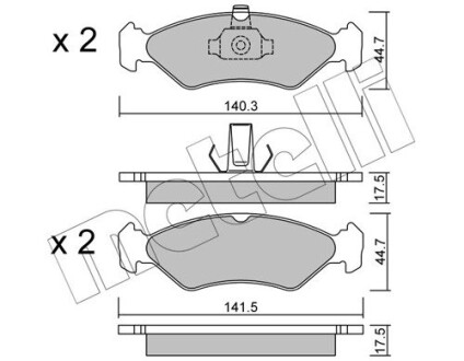 2200880 Тормозные колодки, дисковый тормоз (набор) METELLI подбор по vin на Brocar