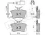 2201004 Колодки тормозные (задние) Skoda Fabia 99-/VW Caddy/Golf 03-16/Passat B5 96-05/Polo 01- (+датчик) METELLI підбір по vin на Brocar