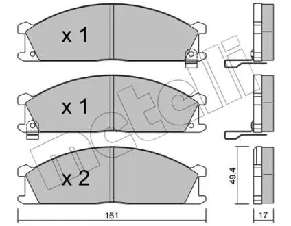 2201071 Гальмівні колодки, дискове гальмо (набір) METELLI підбір по vin на Brocar