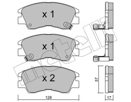 2201150 Гальмівні колодки, дискове гальмо (набір) METELLI підбір по vin на Brocar