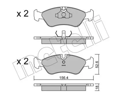 2201170 Колодки тормозные (передние) Opel Astra F 91-01/Vectra A/B 88-03/Kadett E 85-92/Omega A 86-94 METELLI подбор по vin на Brocar