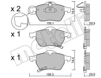 2201181 Тормозные колодки, дисковый тормоз (набор) METELLI подбор по vin на Brocar