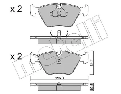2201220 Тормозные колодки, дисковый тормоз (набор) METELLI подбор по vin на Brocar