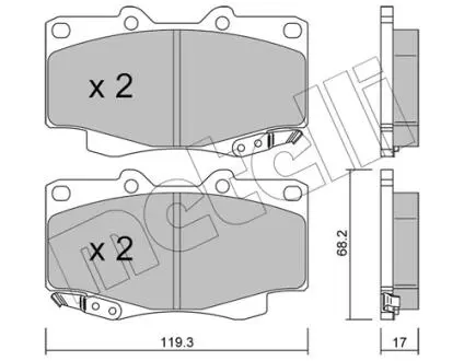2201291 Колодки гальмівні (передні) Toyota Hilux 05-15 METELLI підбір по vin на Brocar