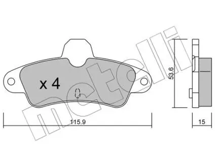 2201430 Тормозные колодки, дисковый тормоз (набор) METELLI подбор по vin на Brocar