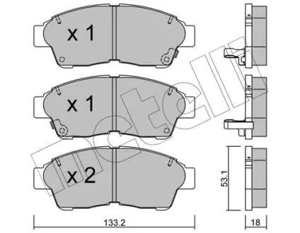 2201490 Колодки гальмівні (передні) Toyota Camry 90-02/Corolla 87-02/Rav4 94-00 METELLI підбір по vin на Brocar