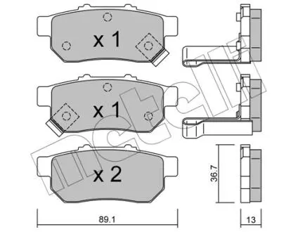 2201761 Колодки гальмівні (задні) Honda Jazz III/IV 02- METELLI підбір по vin на Brocar