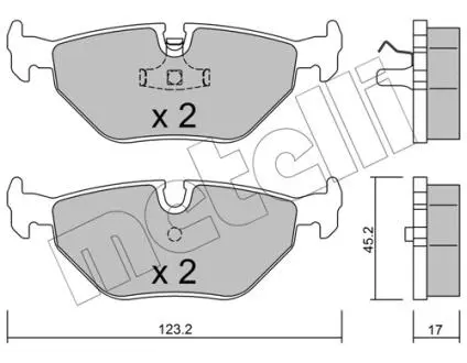 2201800 Тормозные колодки, дисковый тормоз (набор) METELLI подбор по vin на Brocar
