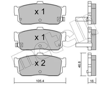 2201931 Колодки тормозные (задние) Nissan Almera/Maxima 95-00/Primera 90-98/Sunny 90-95/Infiniti I30 97- METELLI підбір по vin на Brocar