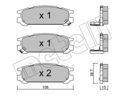 2202040 Тормозные колодки, дисковый тормоз (набор) METELLI подбор по vin на Brocar