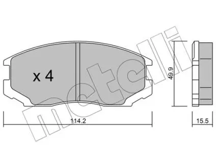 2202210 Тормозные колодки, дисковый тормоз (набор) METELLI підбір по vin на Brocar