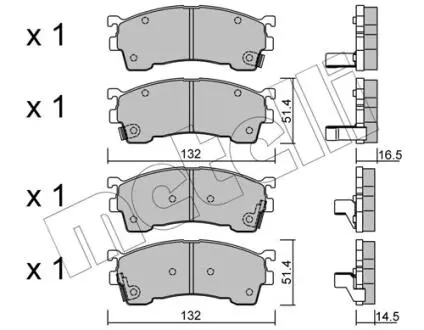 2202230 Колодки гальмівні (передні) Mazda 626 IV/V 91-02/MX-6 92-97/Ford USA Probe 93-98 METELLI підбір по vin на Brocar