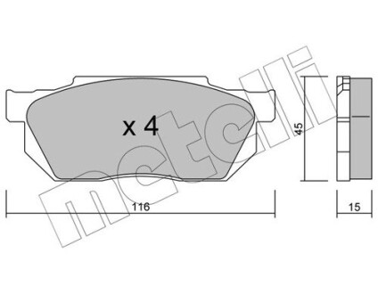 2202470 Тормозные колодки, дисковый тормоз (набор) METELLI подбор по vin на Brocar