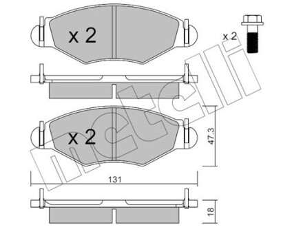 2202541 Тормозные колодки, дисковый тормоз (набор) METELLI подбор по vin на Brocar