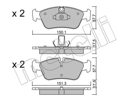 2202600 Тормозные колодки, дисковый тормоз (набор) METELLI подбор по vin на Brocar