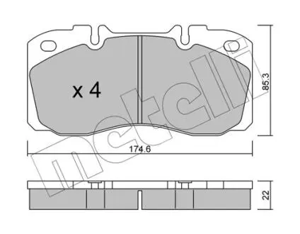 2202680 Колодки тормозные (передние) Iveco Daily IV/V/VI 06-/Line 14-16/Eurocargo 91-15 METELLI підбір по vin на Brocar