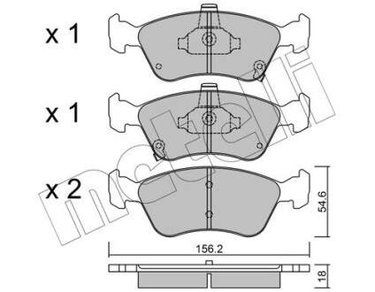 2202870 Тормозные колодки, дисковый тормоз (набор) METELLI подбор по vin на Brocar