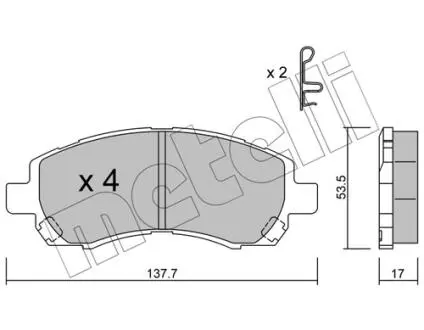 2202950 Тормозные колодки, дисковый тормоз (набор) METELLI подбор по vin на Brocar