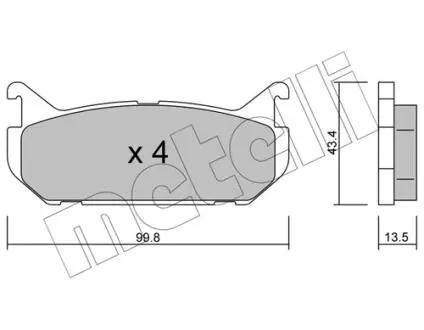 2203030 Колодки гальмівні (задні) Mazda 626 91-02 METELLI підбір по vin на Brocar