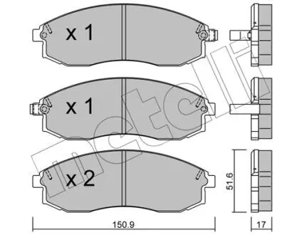 2203060 Колодки тормозные (передние) Nissan Maxima 94-00 METELLI підбір по vin на Brocar