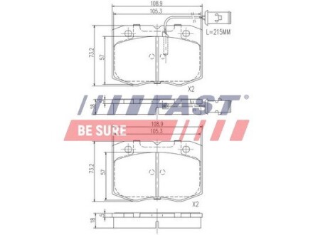 FT29079 Колодки дискові гальмові передні комплект IVECO DAILY E2 96-99 FAST підбір по vin на Brocar