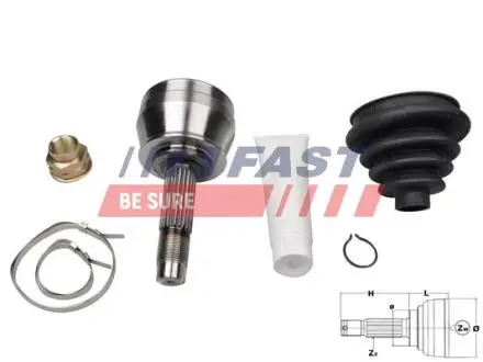 FT25076K PRZEGUB HOMOKIN FIAT PALIO/SIENA 97- 1.2 FAST підбір по vin на Brocar