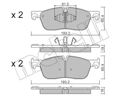 2211230 Колодки тормозные (передние) Land Rover Discovery/Range Rover 2.0D 11- METELLI підбір по vin на Brocar
