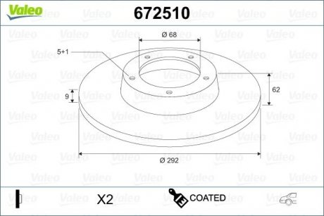 672510 Диск тормозной MALOWANA NISSAN QASHQAI VALEO подбор по vin на Brocar