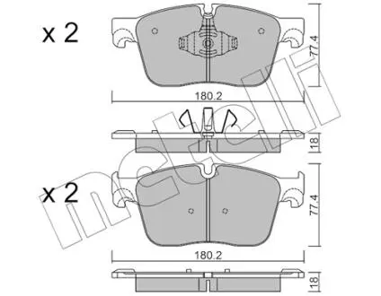 2211240 Колодки тормозные (передние) Land Rover Range Rover Velar 2.0/3.0 17- METELLI подбор по vin на Brocar