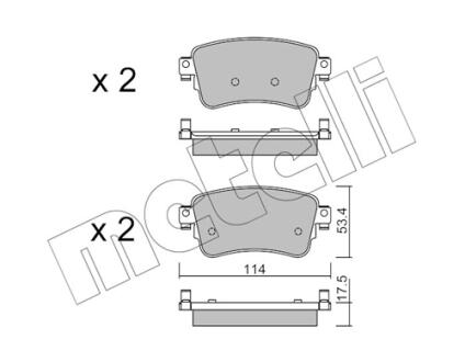 2211080 Колодки гальмівні (задні) Citroen Jumpy/Peugeot Expert 16- (TRW) METELLI підбір по vin на Brocar