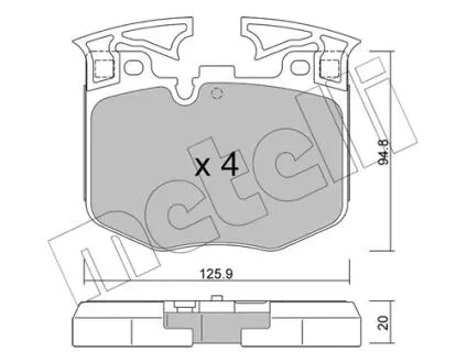 2211460 Колодки тормозные (передние) BMW 3 (G20) 18-/5 (G30/F90)/7 (G11/G12) 15- METELLI підбір по vin на Brocar