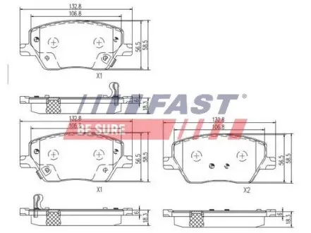 FT29169 Колодки тормозные перед Fiat Tipo 16- FAST подбор по vin на Brocar