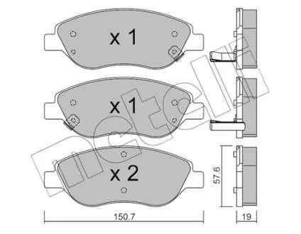 2205772 Колодки тормозные (передние) Fiat Tipo 16- METELLI подбор по vin на Brocar