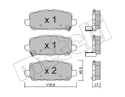 2210840 Колодки тормозные (задние) Honda HR-V 14- METELLI підбір по vin на Brocar