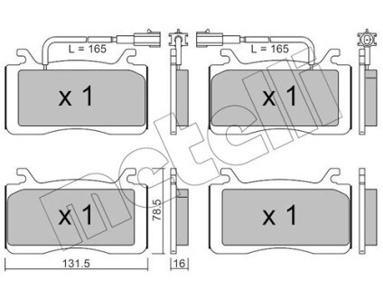 2211410 Колодки гальмівніALFA STELVIO 16- METELLI підбір по vin на Brocar