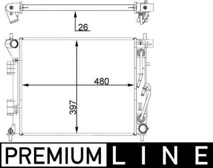 CR1405000P Радіатор, система охолодження двигуна MAHLE / KNECHT підбір по vin на Brocar